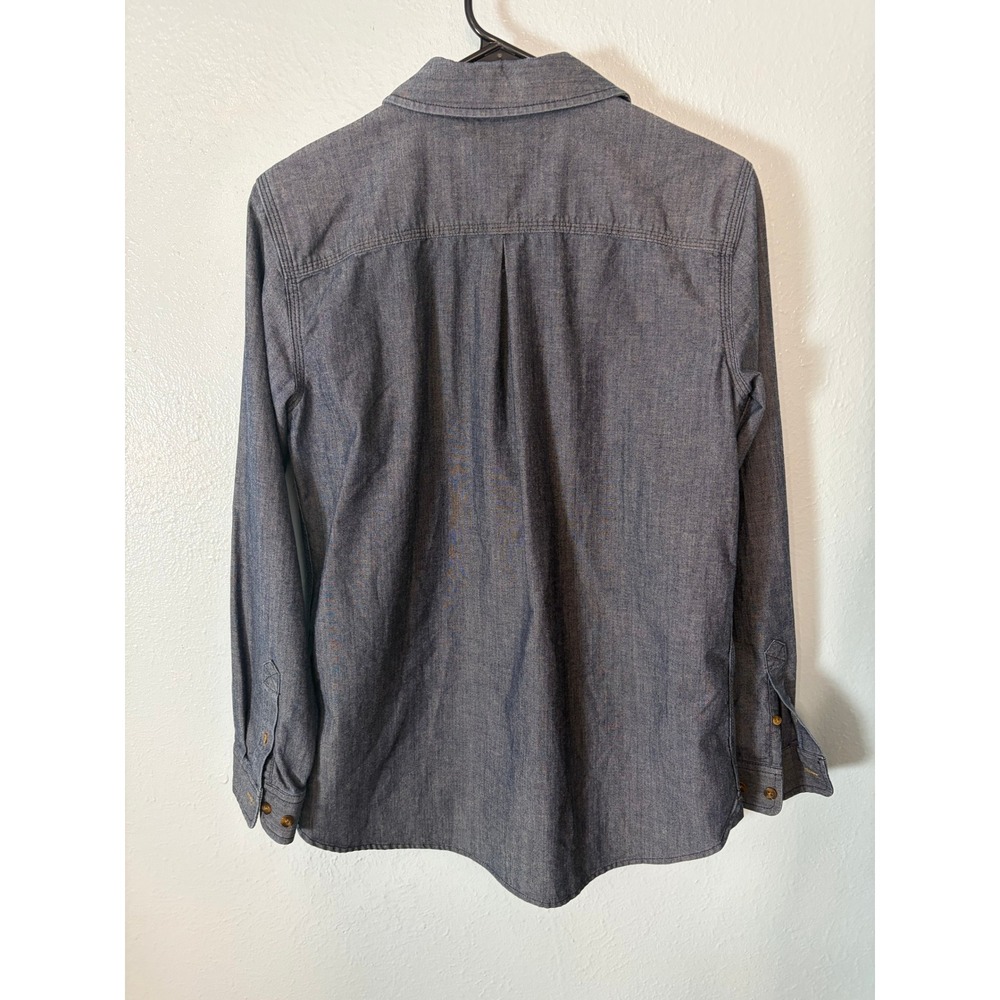 Carhartt Womens Blue Chambray Long Sleeve Button Up Work Shirt S Sample Gorpcore - Picture 6 of 8
